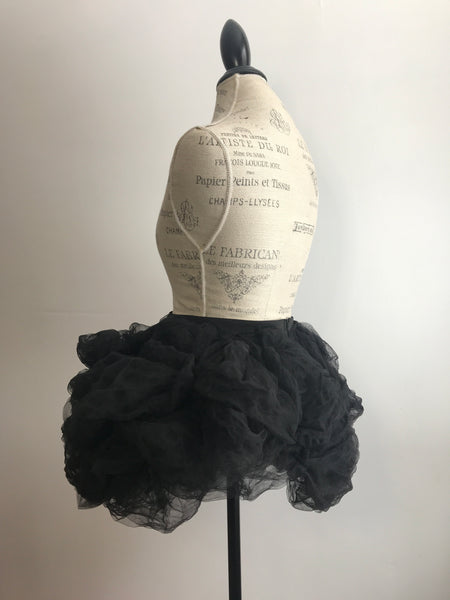 Black Sculpted Tulle Party Skirt