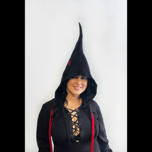 Black Witches Hood with Blood Moon