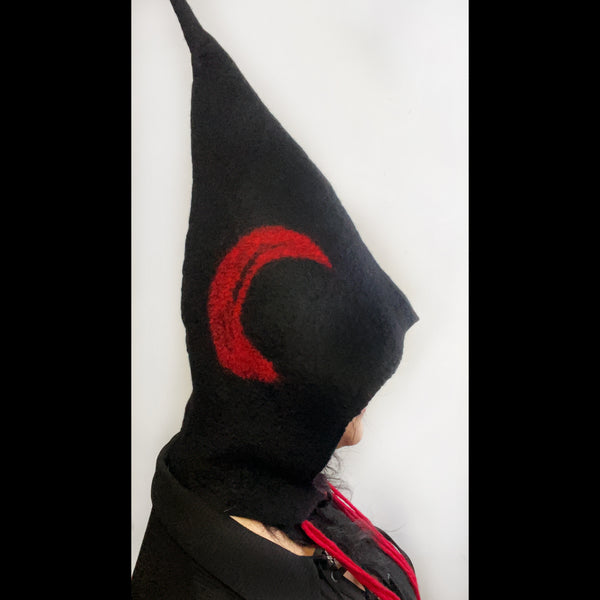 Black Witches Hood with Blood Moon