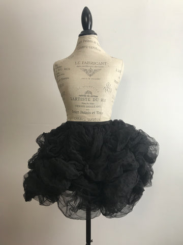 Black Sculpted Tulle Party Skirt